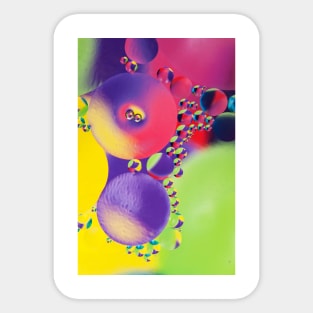 Colorful close up of oil drops in water Sticker